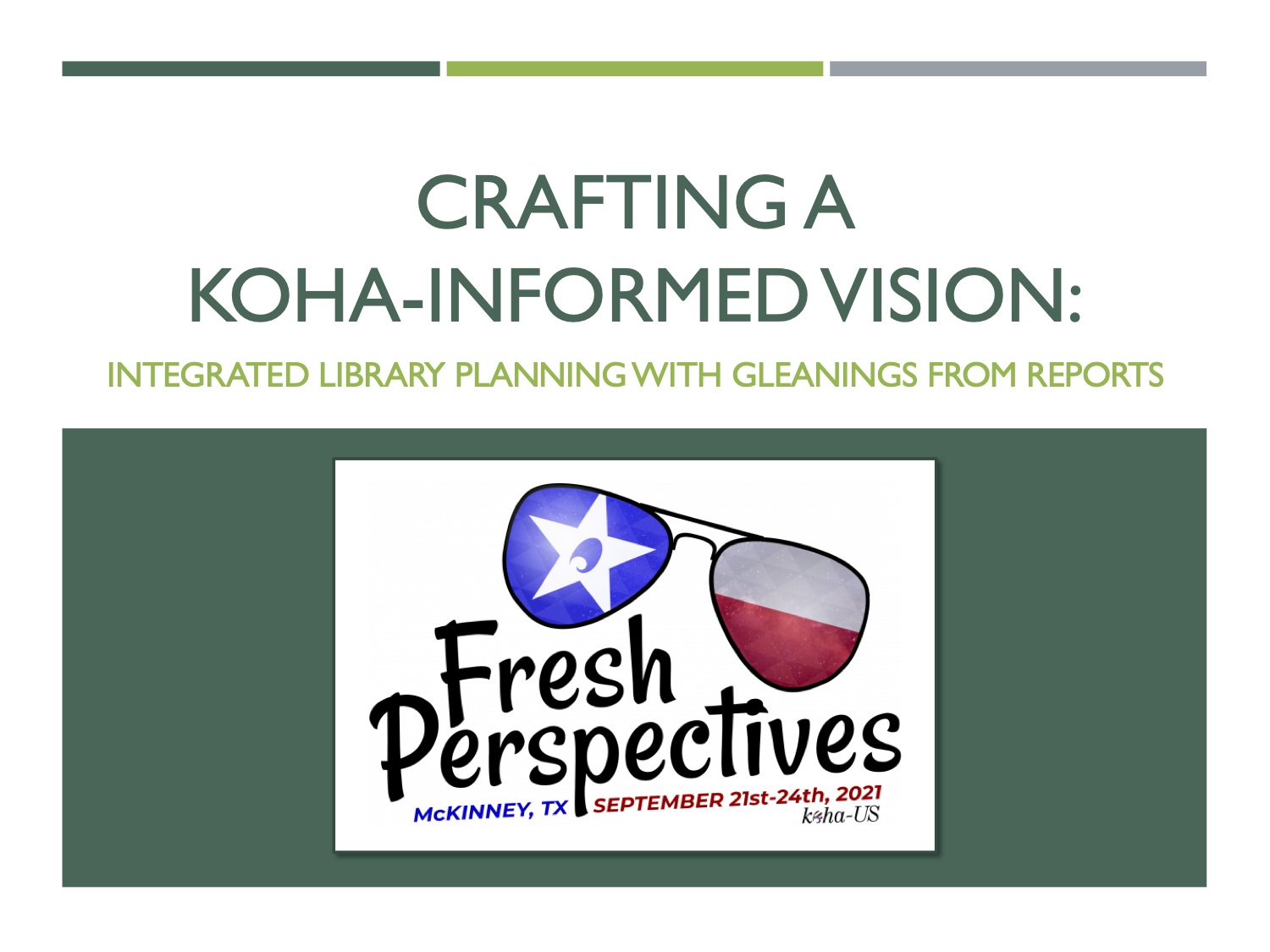 Crafting a Koha-Informed Vision: Integrated Library Planning with Gleanings from Reports